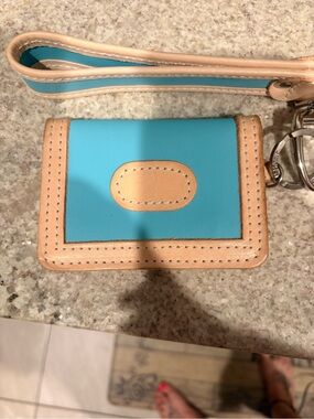 Jon hart Turquoise and Tan Wristlet Card Holder